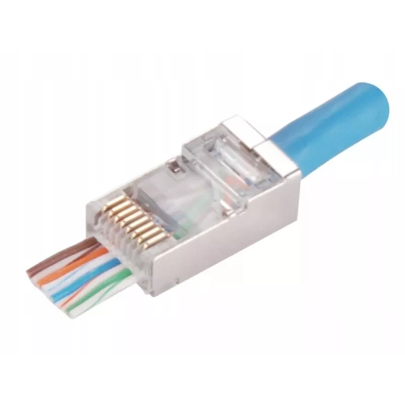 RJ45 STP Cat.5e doorvoerstekker Alantec WT116 100-pack, afgeschermde connector voor 8P8C-kabel
