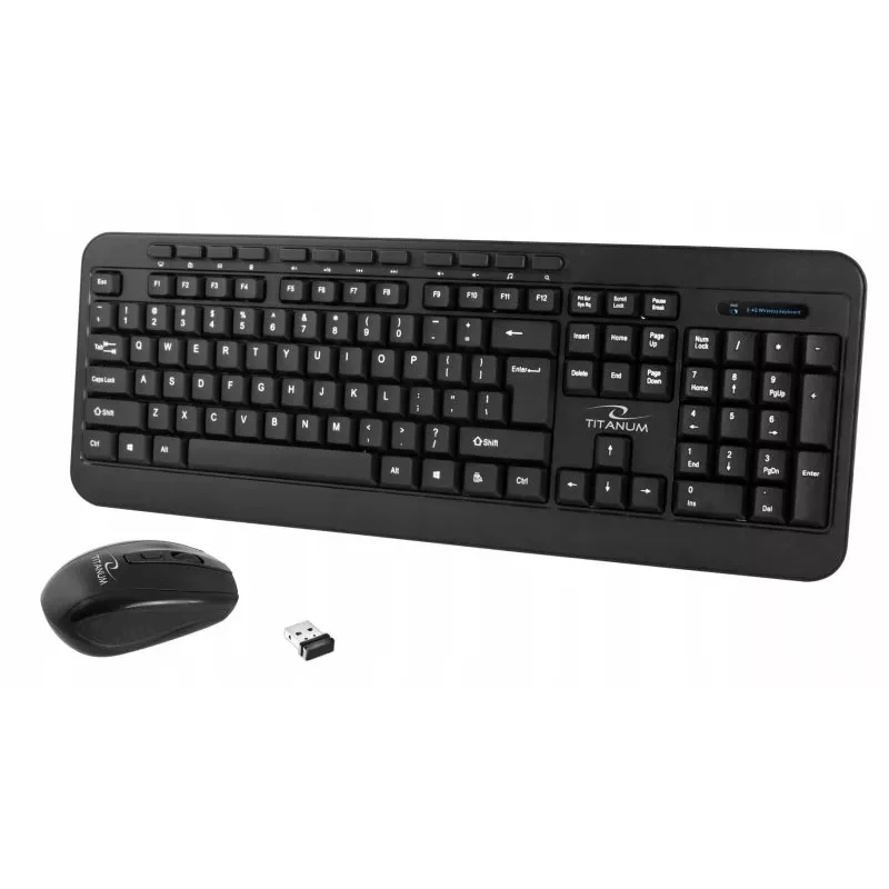 Draadloze toetsenbord- en muisset ESPERANZA Akron TK109 2,4 GHz, USB-ontvanger, zwart