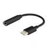 Kabeladapter SAVIO AK-35/B USB Type-C (3.1) stekker naar 3,5 mm bus, zwart