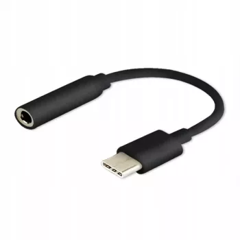 Kabeladapter SAVIO AK-35/B USB Type-C (3.1) stekker naar 3,5 mm bus, zwart