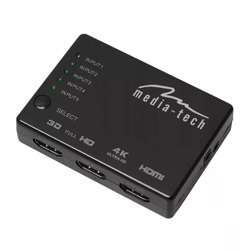 Media-Tech MT5207 5x HDMI-switch, 4K