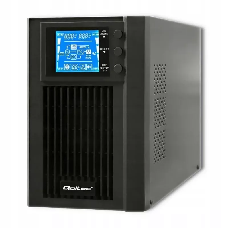 Qoltec 53042 UPS (uninterruptible power supply) dubbelconversie (online) 1 kVA 800 W 2 AC-uitgangen