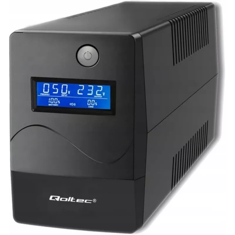 Qoltec Monolith UPS (uninterruptible power supply) dubbelconversie (online) 0,45 kVA 240 W 2 stopcontacten