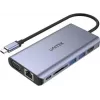 UNITEK uHUB O8+ bekabelde USB 3.2 Gen 1 Type-C hub, grijs, 100W Power Delivery
