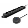 Overspanningsbeveiliging Qoltec 50171 zwart 7 AC-stopcontacten 230V 1,5m