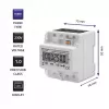 Driefasige elektronische energiemeter QOLTEC 50900 400V LCD 4P