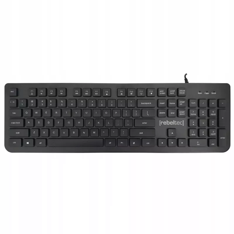 USB-multimedia-toetsenbord Rebeltec RBLKLA00042 – full-size, zwart