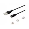 Savio CL-152 USB-kabel 1 m USB 2.0 USB C Micro USB A/Lightning zwart