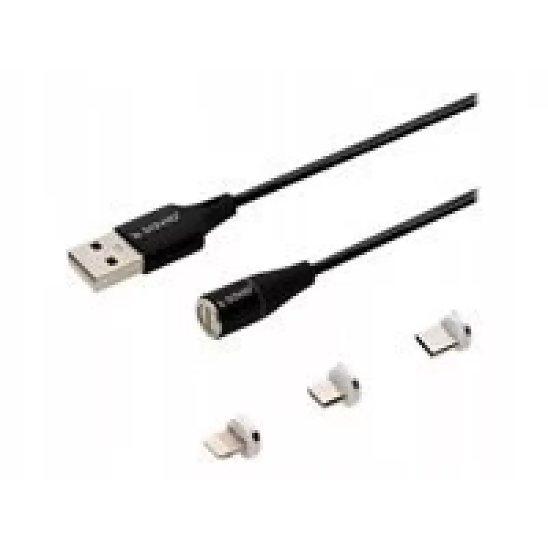 Savio CL-152 USB-kabel 1 m USB 2.0 USB C Micro USB A/Lightning zwart