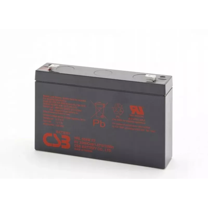 Oplaadbare lood-zuur-accu csb HRL634WF2 6V 9Ah voor backup en UPS