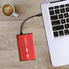 HDD/SSD-behuizing QOLTEC 51860 voor 2,5-inch SATA-III-stations, USB Type-A, 5 Gbit/s, aluminium, rood