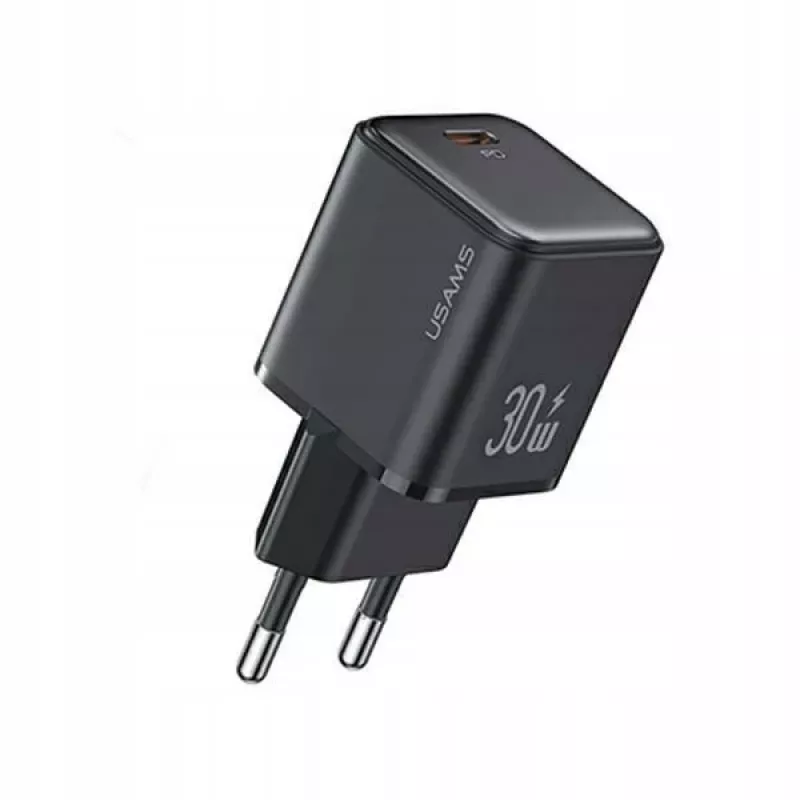 usams USB-C PD 3.0 oplader CC186TC01 30W snelladen, zwart