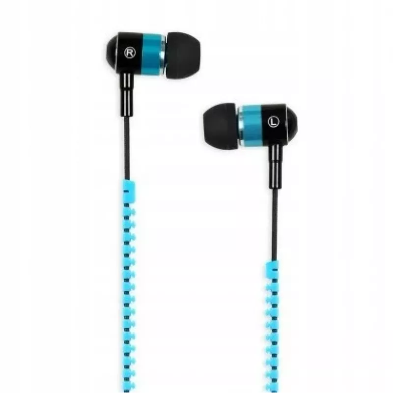 In-ear-koptelefoon met ritssluitingontwerp en microfoon