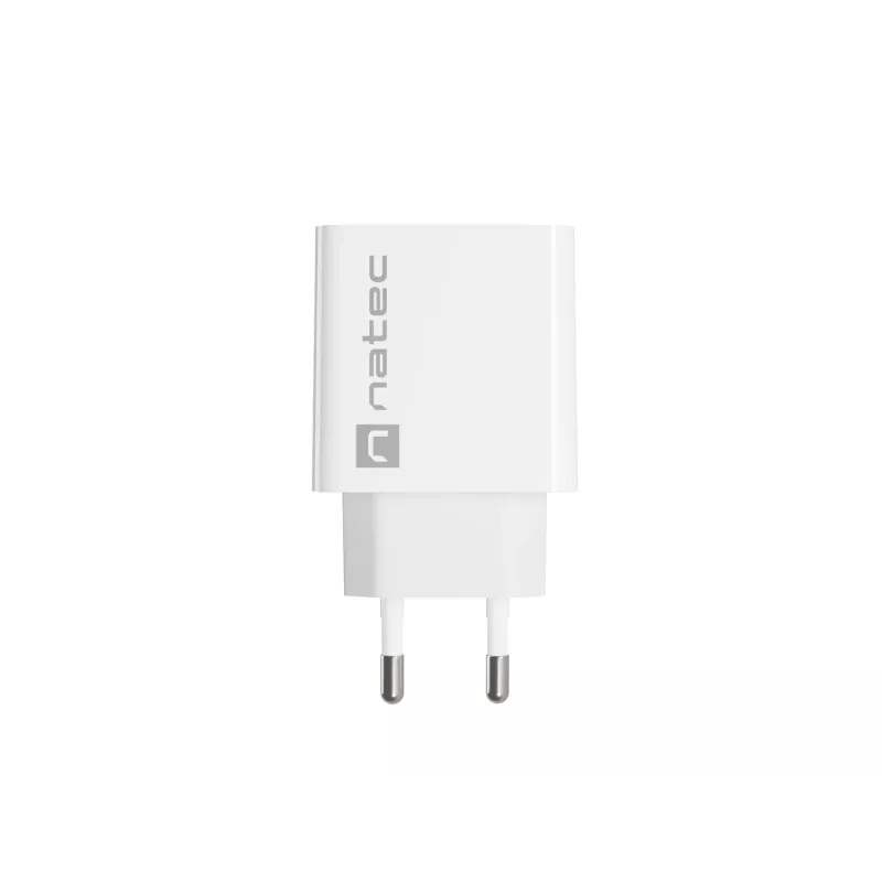 Netvoedingssnellader NATEC RIBERA 12V 20W USB-C PD 3.0 + USB-A Samsung AFC wit