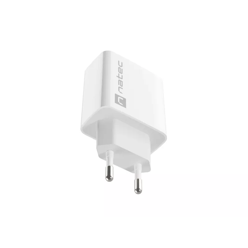Netvoedingssnellader NATEC RIBERA 12V 20W USB-C PD 3.0 + USB-A Samsung AFC wit