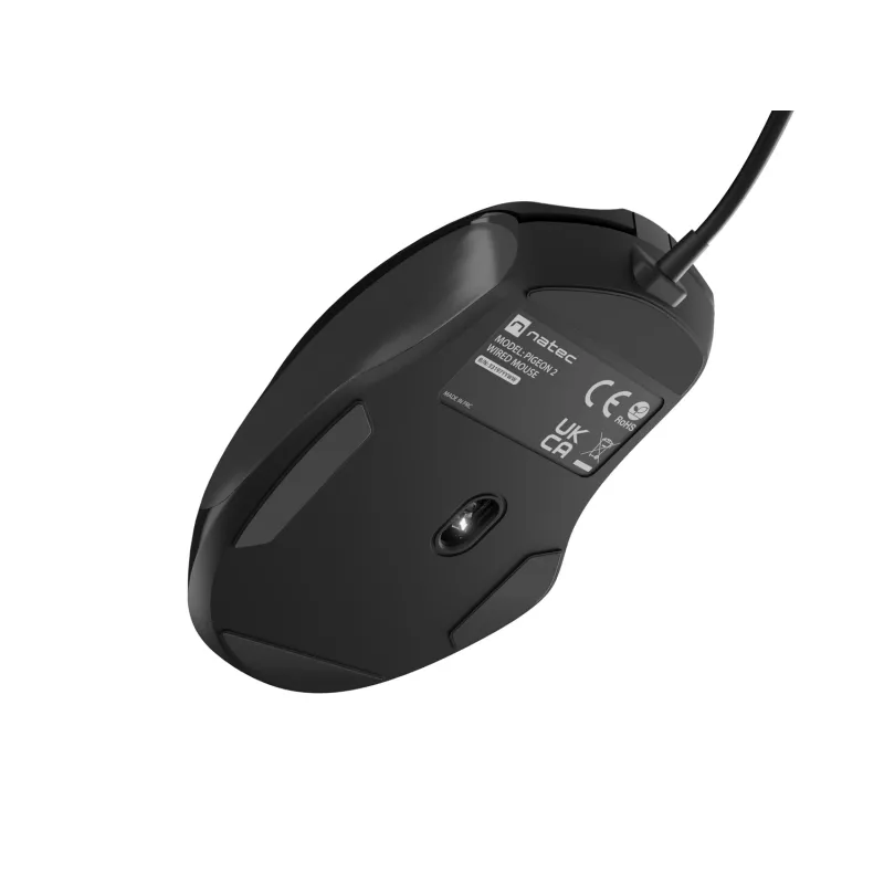 Bekabelde optische muis NATEC NMY-2047 USB Type-A, 4000 DPI, 6 knoppen, rechtshandig, achtergrondverlichting