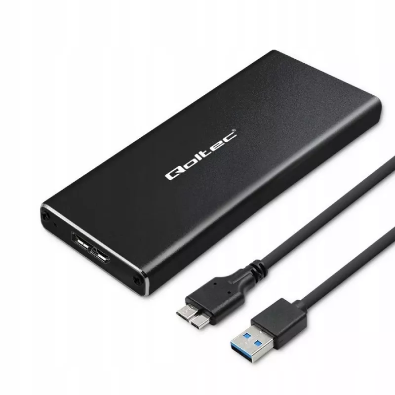 M.2 SATA SSD-behuizing QOLTEC 51854 USB 3.0 gereedschapsloos