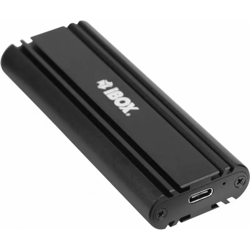 SSD-behuizing IBOX HD-07 voor 1x M.2-schijf, USB 3.2 Gen 2 (10 Gbit/s), USB-C, zwart