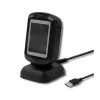 Vaste 1D/2D-barcodescanner QOLTEC 50864, LED-sensor, USB (bekabeld), zwart, 145×85×80 mm