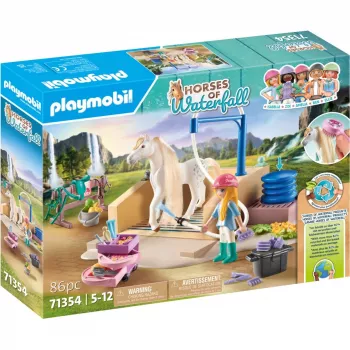 Playmobil Horses of Waterfall – Wasstation met Isabella en leeuwin – Alsof-spel & creatief spelen voor kinderen van 5 tot 10 jaar – Fat Brain Toys