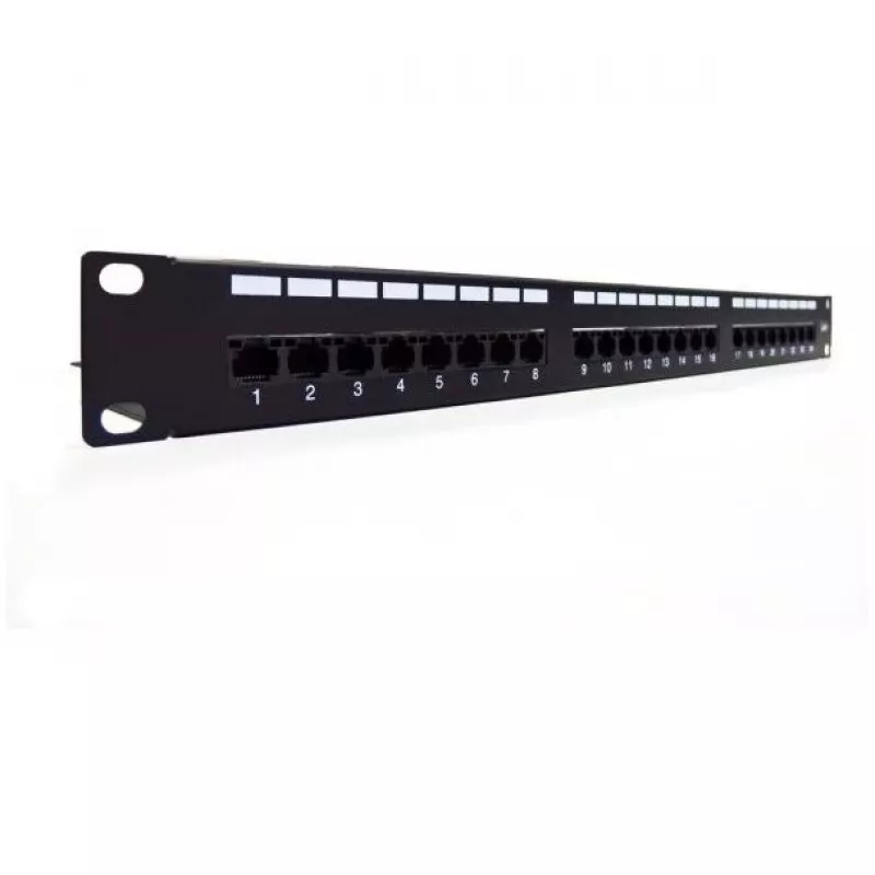 Patchpanel 19 inch 24 poorten, CAT6, S/FTP, 1U, kabelmanagement, zwart (compleet)