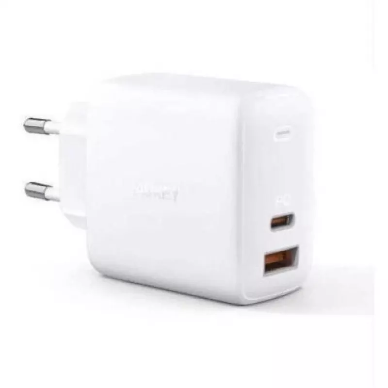 Wandlader Aukey PA-B3 wit GaN 65W USB-C / USB-A snellader