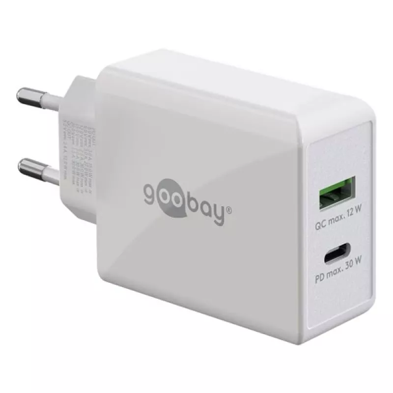 Goobay Dual USB-C™ PD (Power Delivery) snellader (30 W) (61674)