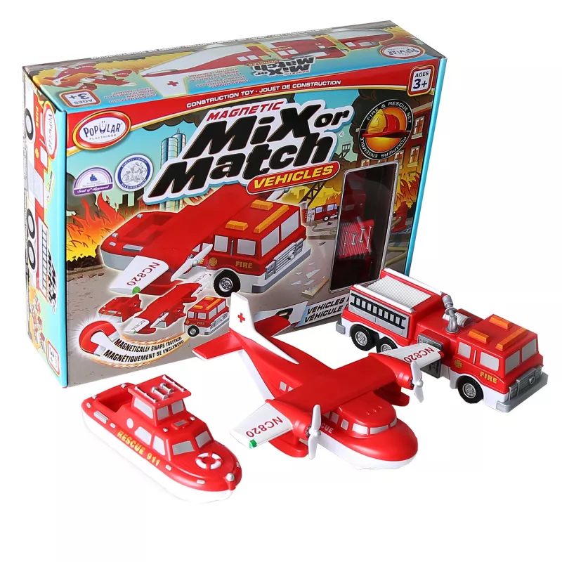 Voertuigset Popular Playthings Mix or Match Vehicles Fire and Rescue
