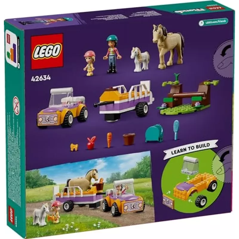 LEGO Friends paarden- en ponyaanhanger dierenspeelgoedset 42634