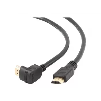HDMI v2.0 90 graden stekker naar rechte stekker verbindingskabel, 19-polig vergulde contacten, 1,8 m, bulkverpakking