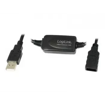 LogiLink UA0143 USB-kabel USB 2.0 USB-A-stekker naar bus 10,00 m zwart