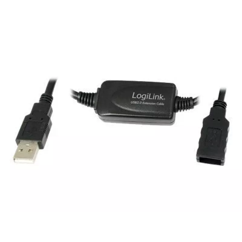 LogiLink UA0143 USB-kabel USB 2.0 USB-A-stekker naar bus 10,00 m zwart