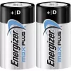 Energizer D alkaline Max Plus batterijen, 2-pack