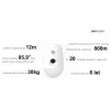 Hikvision DS-PDPC12P-EG2-WE(B) Tri-X draadloze PIR-bewegingsmelder met camera