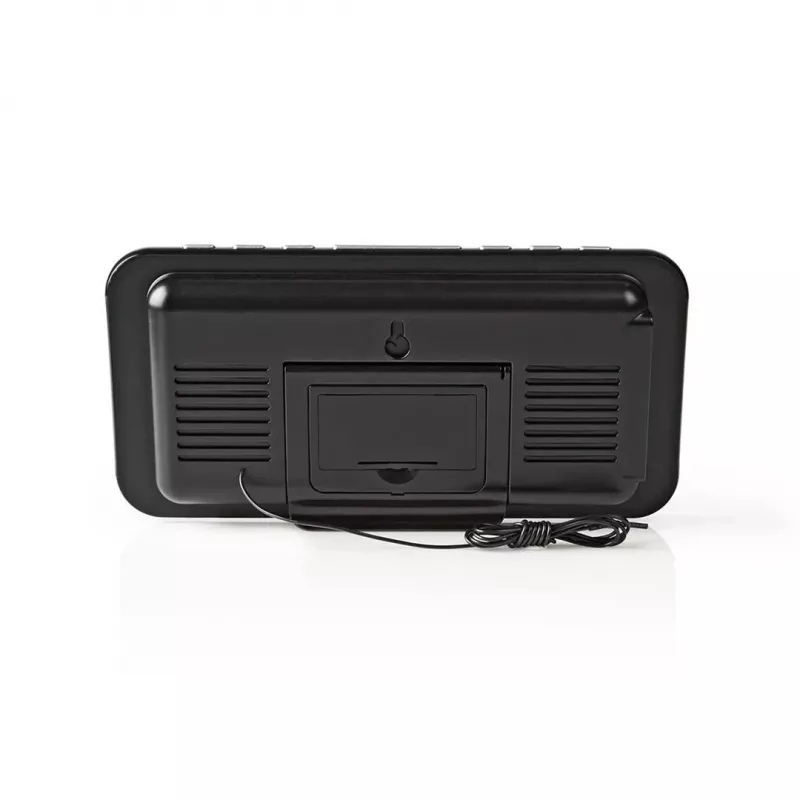 Nedis CLAR004BK radiowekker met LED-display, FM-tuner, dual-alarm, projectie, AUX, zwart