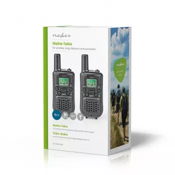 Nedis walkie-talkieset WLTK0500BK 5 km bereik 8 kanalen PMR446