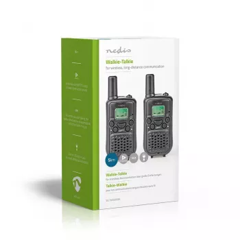 Nedis walkie-talkieset WLTK0500BK 5 km bereik 8 kanalen PMR446