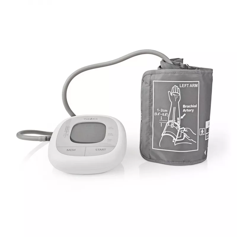 Nedis HCBL400WT bloeddrukmeter, bovenarm, LCD-display, 22-42 cm manchet, wit