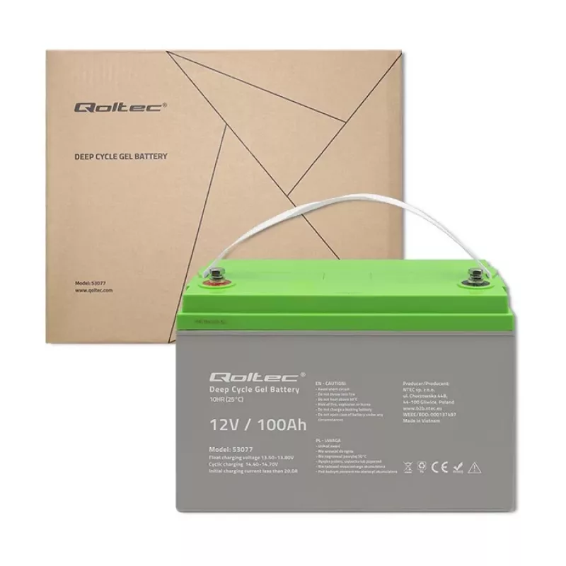 Qoltec 53077 USV-accu verzegeld lood-zuur (VRLA) 12V 100Ah