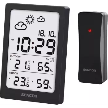 SENCOR multifunctioneel weerstation SWS 2300 B - radiografische klok, binnen-/buitentemperatuur & luchtvochtigheid, draadloze sensor