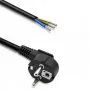QOLTEC stroomkabel SCHUKO CEE haakse stekker Cu gestript 1,5m zwart