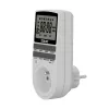 SAVIO AE-03 digitale tijdschakelaar met LCD-display, 10 programma's, 16A, Schuko-stekker, wit