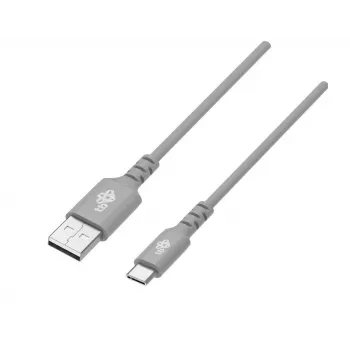 TB USB-C-kabel 1m grijs - USB 2.0 laden & sync nylon gevlochten