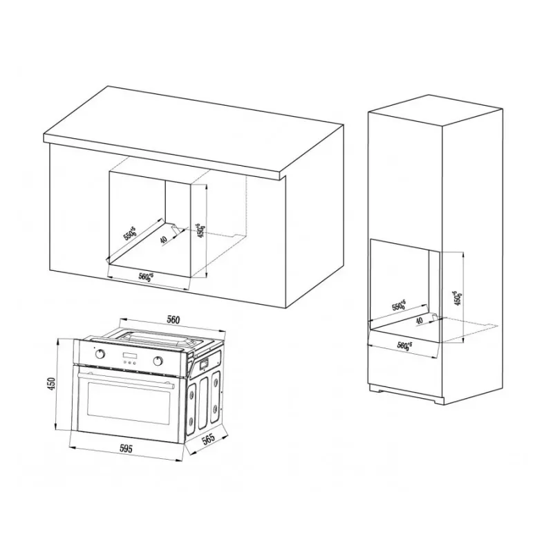 Compactoven MPM-63-BOK-24, 24L, 1500W, zwart