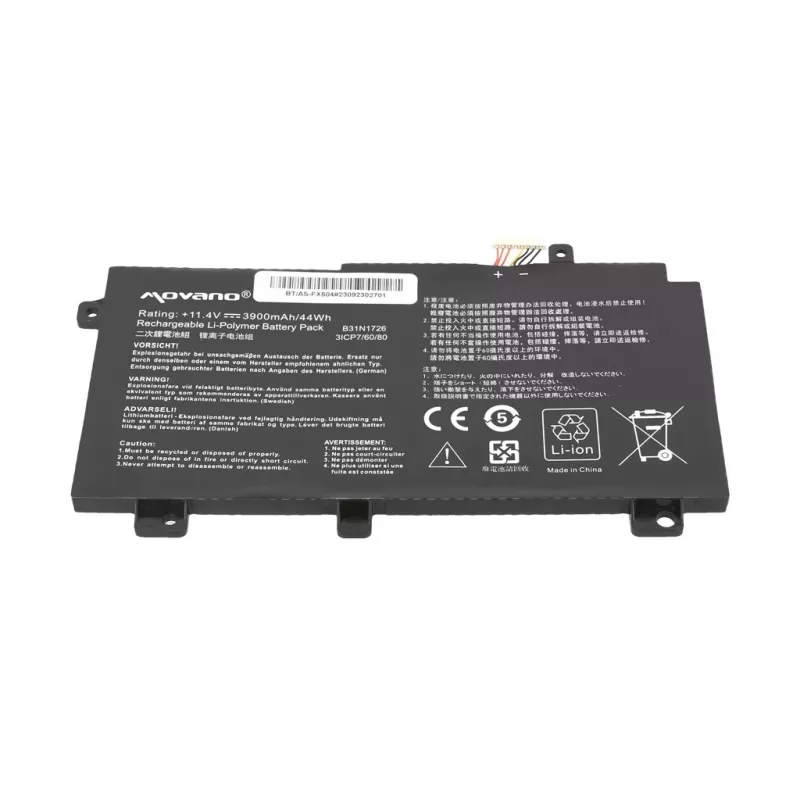 MOVANO accu B31N1726 voor Asus FX504 FX505 FX80G - 3900 mAh (44 Wh)