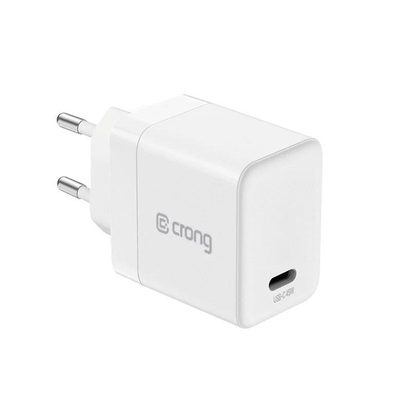Crong Ultra Compact GaN USB-C 45W PD 3.0 PPS wandlader (wit)