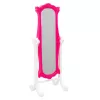 LEAN TOYS Poppenmeubelset kledingkast met spiegel en kledinghangers roze