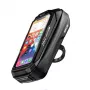 WILDMAN X3 fietsstuur tas met telefoonhouder, zwart, harde schaal, waterafstotend, tot 6,7 inch