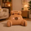 LEAN TOYS rugleuning fauteuil rugsteun voor fauteuil bed capybara bruin 60 x 40 cm