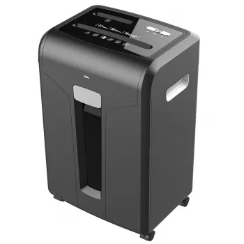 Deli E14400 cross-cut papiershredder, 12 blad, 23L, zwart